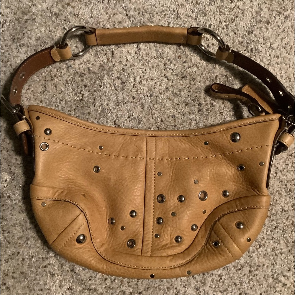 Coach Y2K Vintage Leather & silver grommet/stud Mini bag. #D0793-F10931 EUC!